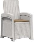 vidaXL Gartenstuhl Liegesessel Garten Rattan-Optik Wei&szlig; und Taupe PP (1 St)