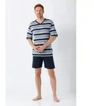 Hajo Shorty NOS Herren Schlafanzug Shorty Klima-Light&reg; blau 48/S
