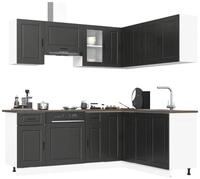 vidaXL Schrankmodule 11-tlg. K&uuml;chenschrank-Set Porto Schwarz Holzwerkstoff