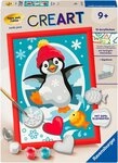 Ravensburger Malen nach Zahlen CreArt, Fr&ouml;hlicher Pinguin - mit Gibs gie&szlig;en,...