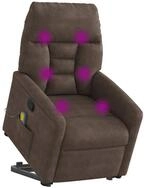 vidaXL Sessel Massagesessel mit Aufstehhilfe Braun Mikrofasergewebe (1-St)