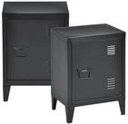 en.casa Nachtschrank (2-St) &raquo;Inari&laquo; 2er Set mit T&uuml;rgriff links Stahl 57 x 40...