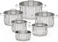 Hanseatic Topf-Set BASIC, Edelstahl 18/10 (Set, 11-tlg., Stielkasserolle 16 cm,
