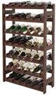 relaxdays Weinregal Walnussholz, dunkelbraun, 42 Flaschen