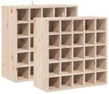 vidaXL Barschrank Weinregal 2 Stk. Natur 56 x 25 x 56 cm Massives Kiefernholz...