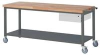 Stier Werkbank STIER Fahrbare Werkbank Premium mit 1 Schublade und Ablageboden...