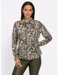 heine Klassische Bluse Druckbluse Langarm gr&uuml;n 50