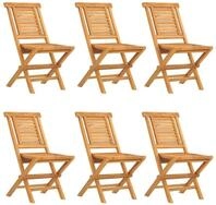 vidaXL Gartenstuhl, Outdoor St&uuml;hle 6 Stk. Klappbar 47x63x90 cm Massivholz Teak