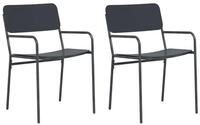 vidaXL Gartenstuhl Gartenst&uuml;hle 2 stk. Anthrazit Stahl (2 St)