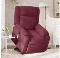 vidaXL Sessel vidaXL Massagesessel mit Aufstehhilfe Weinrot Stoff