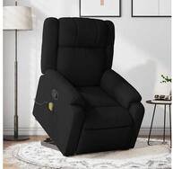 vidaXL Sessel vidaXL Massagesessel mit Aufstehhilfe Schwarz Stoff