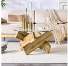 OKWISH Couchtisch Sofatisch Beistelltisch (runder Wohnzimmertisch &Oslash;79 cm...