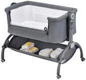 COSTWAY Beistellbett, Stubenwagen, 7 Fach h&ouml;henverstellbar, Babybett