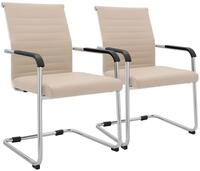CLP Besucherstuhl Hakon (2er Set), gepolstert in Lederoptik, mit Armlehnen
