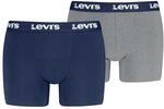 Boxershorts LEVI'S "LEVIS MEN REPEAT LOGO BOXER BRIEF 2P", Herren, Gr. L, blau, grau