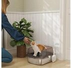 PawHut Katzentoilette Katzenklo Edelstahl mit hohem Rand, Wanne, Schaufel, f&uuml;r