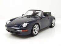 Minichamps Modellauto Porsche 911 (993) Cabrio 1994 blau metallic, Ma&szlig;stab 1:18
