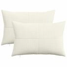 vidaXL Kissenbezug Kissenbezug 2 pcs ALMELO Creme 30 x 50 cm Cord, (2 St&uuml;ck)
