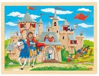 goki Puzzle Holzpuzzle Ritterburg 96 Teile, Puzzleteile
