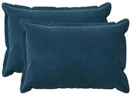 vidaXL Kissenbezug Kissenbezug 2 pcs HOUTEN Blau 40 x 60 cm Samt, (2 St&uuml;ck)