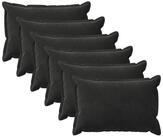 vidaXL Kissenbezug Kissenbezug 6 pcs HOUTEN Schwarz 50 x 70 cm Samt, (6 St&uuml;ck)