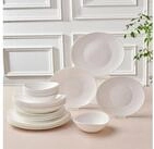 Karaca Geschirr-Set Karaca White Pure 24-teiliges Glas Geschirrset f&uuml;r 6...