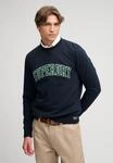 Sweatshirt SUPERDRY "ATHLETIC APPLIQUE RELAXED CREW", Herren, Gr. S, blau (eclipse