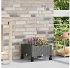 vidaXL Hochbeet vidaXL Gartenpflanzer mit R&auml;dern Hellgrau 40 x 40 x 33 cm PP