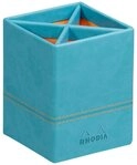 Rhodia Notizheft Rhodiarama Stiftek&ouml;cher aus Kunstleder, 8x8x11cm - T&uuml;rkis...
