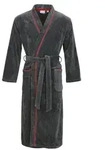 Carl Ross Herrenbademantel 441100, Langform, Velours, Kimono-Kragen, G&uuml;rtel...