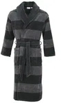 Carl Ross Herrenbademantel 580200, Langform, Velours, Schalkragen, G&uuml;rtel grau...