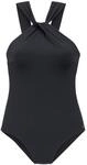 Badeanzug LASCANA, Damen, Gr. 40, Cup A/B, schwarz, Recycling-Polyamid, unifarben,
