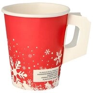 PAPSTAR Einwegbecher Trinkbecher mit Henkel, Pappe 0,2 l &Oslash; 8 cm, 9,3 cm Winter...