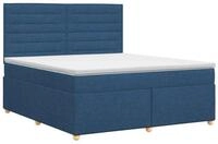 vidaXL Bett Boxspringbett mit Matratze mit Kopfteil Blau 140 x 200 cm Stoff...