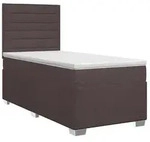 vidaXL Bett Boxspringbett mit Matratze Dunkelbraun 100 x 200 cm Stoff (1-tlg)...