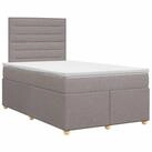 vidaXL Bett Boxspringbett mit Matratze Taupe 120 x 190 cm Stoff (1-tlg)