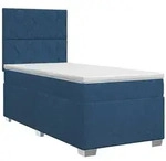vidaXL Bett Boxspringbett mit Matratze mit Kopfteil Blau 90 x 190 cm Stoff...