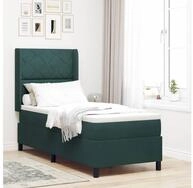 vidaXL Bettgestell vidaXL Boxspringbett mit LED-Lichtleisten Dunkelgr&uuml;n 80 x...