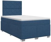 vidaXL Bett Boxspringbett mit Matratze Blau 120 x 200 cm Stoff (1-tlg)