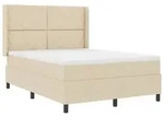 vidaXL Bett Boxspringbett mit Matratze Creme 140 x 200 cm Stoff (1-tlg) 147 cm x 203
