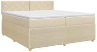 vidaXL Bett Boxspringbett mit Matratze Creme 200 x 200 cm Stoff (1-tlg)
