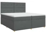 vidaXL Bett Boxspringbett mit Matratze Dunkelgrau 200 x 200 cm Stoff (1-tlg)...