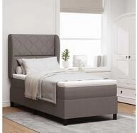 vidaXL Boxspringbett, Boxspringbett mit Matratze mit Kopfteil Taupe 90 x 190 cm...