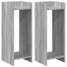 vidaXL Blumenst&auml;nder Pflanzenst&auml;nder 2 Stk. Sonoma-Grau 30 x 30 x 80 cm (2 St)