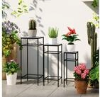 Outsunny Blumenst&auml;nder Blumenregal, Blumenhocker, 71 cm hoch, aus Metall