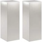 vidaXL Blumenst&auml;nder Pflanzenst&auml;nder 2 pcs Silber 30 x 30 x 80 cm Stahl (2 St)
