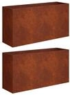 vidaXL Blumentopf Garten-Pflanzgef&auml;&szlig; 2 stk. Rostoptik 100 x 30 x 40 cm (2 St)