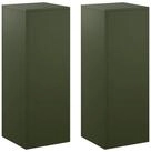 vidaXL Blumenst&auml;nder Pflanzenst&auml;nder 2 pcs Olivgr&uuml;n 30 x 30 x 80 cm Stahl (2...