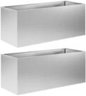 vidaXL Blumentopf Garten-Pflanzgef&auml;&szlig; 2 stk. Silber 100 x 40 x 40 cm (2 St)