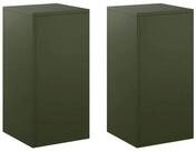 vidaXL Blumenst&auml;nder Pflanzenst&auml;nder 2 pcs Olivgr&uuml;n 30 x 30 x 60 cm Stahl (2...